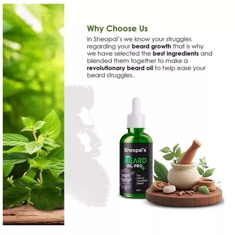 Sheopals Beard Oil Pro+ (50ml, Pack of 3)