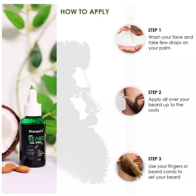 Sheopals Beard Oil Pro+ (50ml, Pack of 3)
