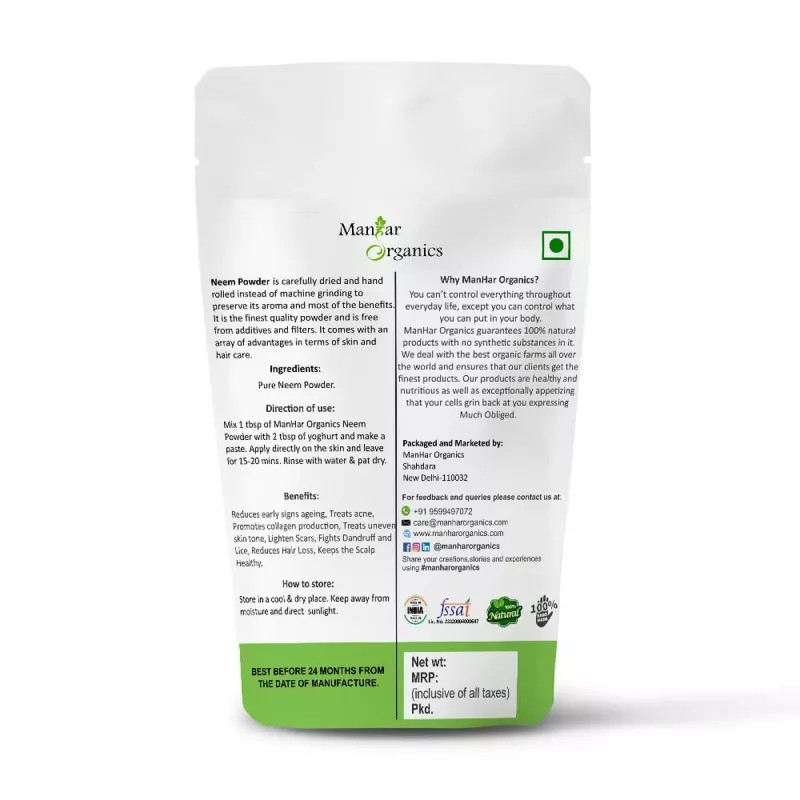 Manhar Organics Neem Powder (100g)