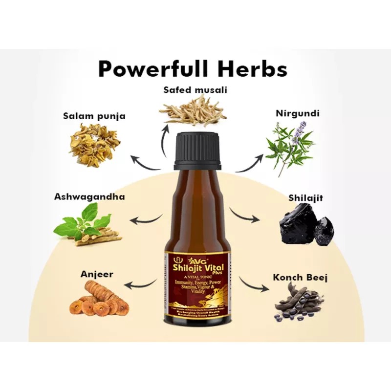 AVG Shilajit Vital Plus Tonic (100ml)