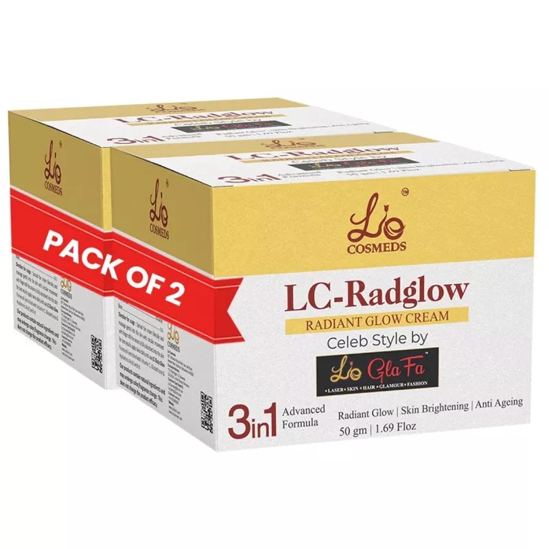 Lio Cosmeds LC-RadGlow Radiant Glow 3 in 1 Advanced Formula Cream (50g, Pack of 2)
