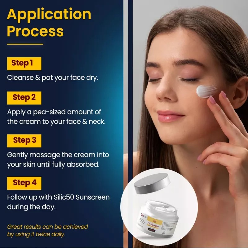 Lio Cosmeds LC-RadGlow Radiant Glow 3 in 1 Advanced Formula Cream (50g, Pack of 2)