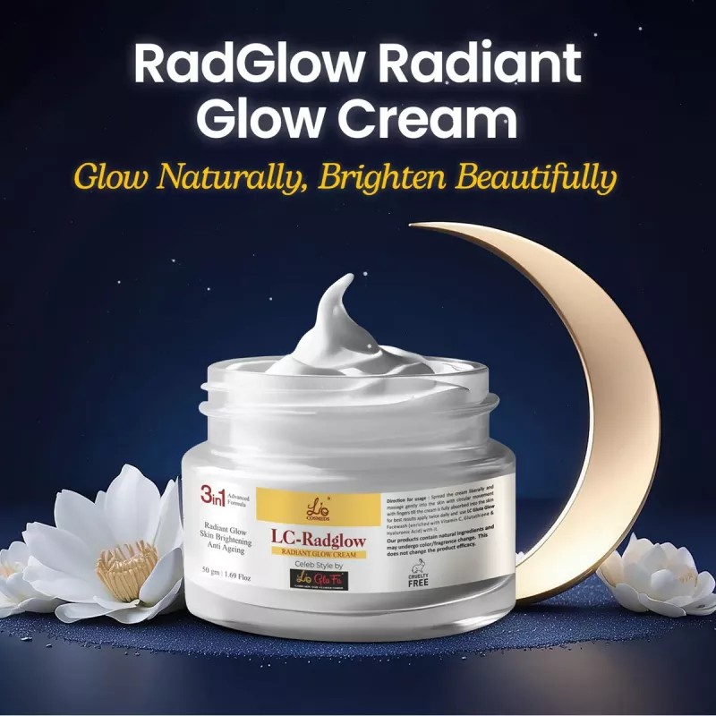 Lio Cosmeds LC-RadGlow Radiant Glow 3 in 1 Advanced Formula Cream (50g, Pack of 2)