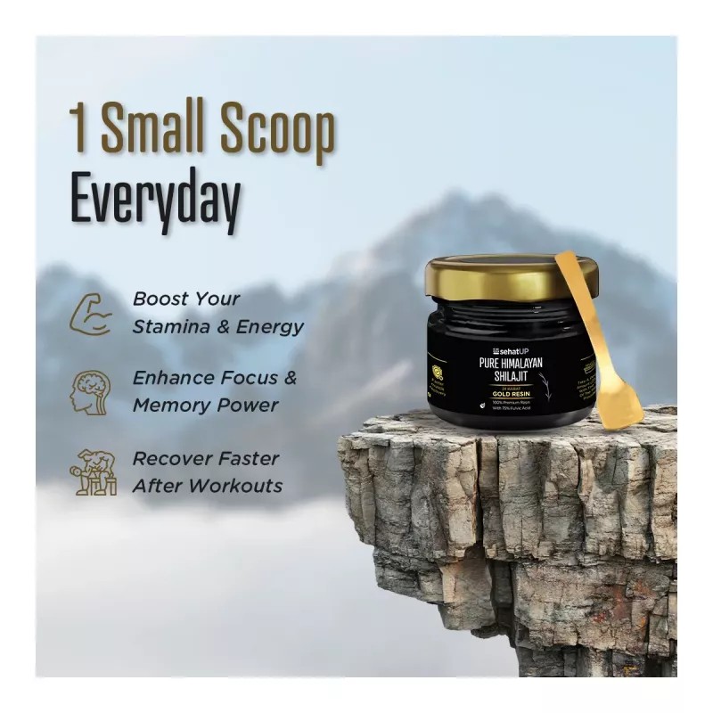 SehatUP Pure Himalayan Shilajit Gold Resin (20g)