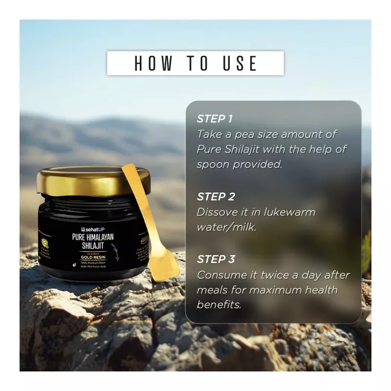 SehatUP Pure Himalayan Shilajit Gold Resin (20g)