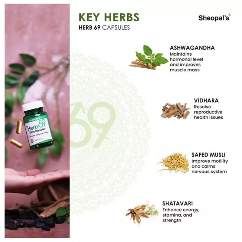 Sheopals Thyrobic + Herb 69 Vibe Booster Capsules (Each 60Cap) (1Pack)
