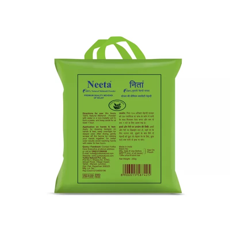 Neeta Natural Mehendi Powder (250g, Pack of 4)