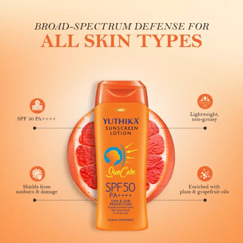 Yuthika Sunscreen Lotion Spf 50 Pa++++ (300ml)