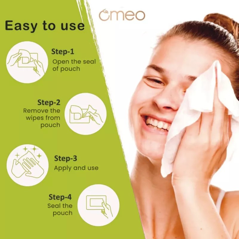 Omeo Aloe Vera Refreshing & Calendula Wipes Combo (Each 25 Pcs)(15cmX20cm) (1Pack, Pack of 2)