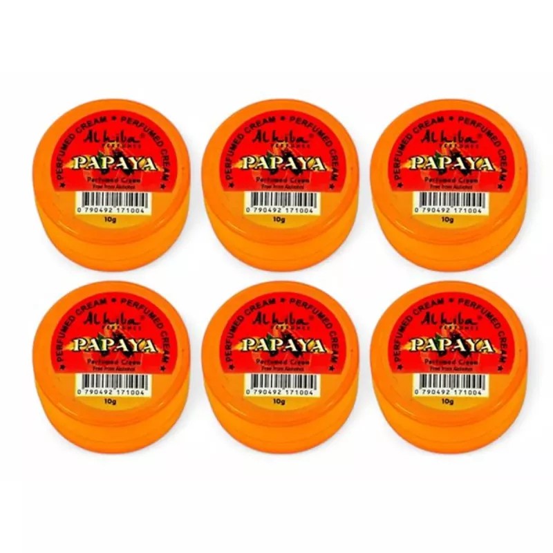 Al Hiba Papaya Perfumed Body Cream (10g, Pack of 6)