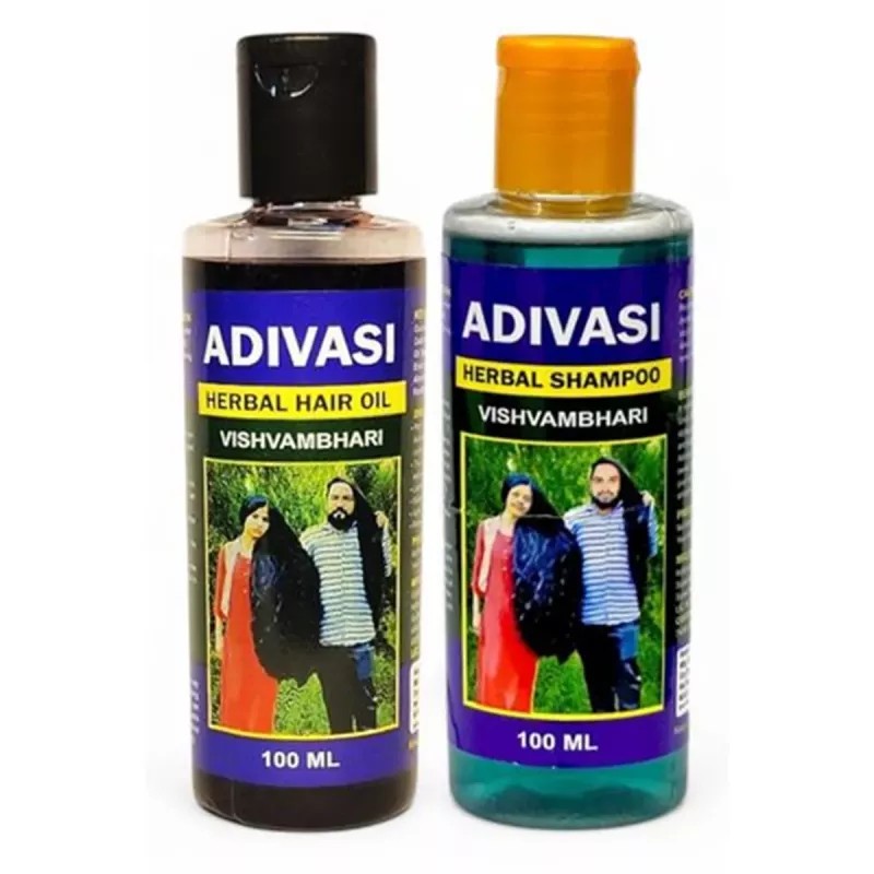 Adivasi Herbal Hair Oil & Herbal Shampoo (Each 100ml) (1Pack)