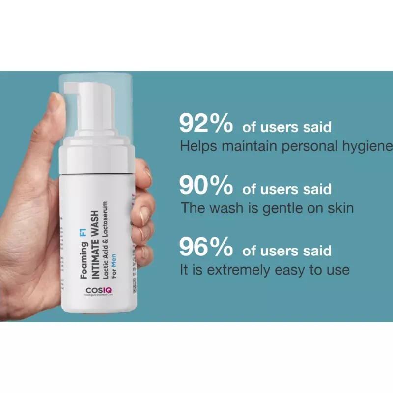 COSIQ Foaming F1 Intimate Wash Lactic Acid & Lactoserum For Men (100ml)