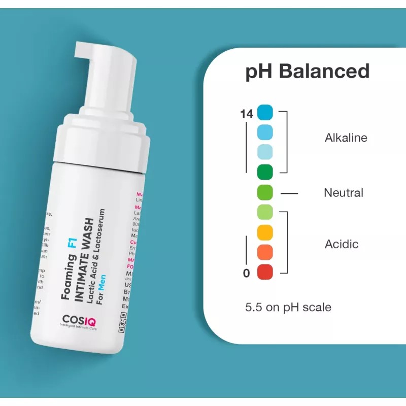 COSIQ Foaming F1 Intimate Wash Lactic Acid & Lactoserum For Men (100ml)