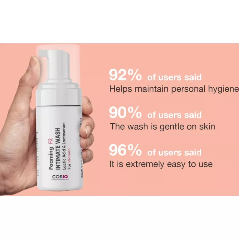 COSIQ Foaming F2 Intimate Wash Lactic Acid & Lactoserum For Women (100ml)