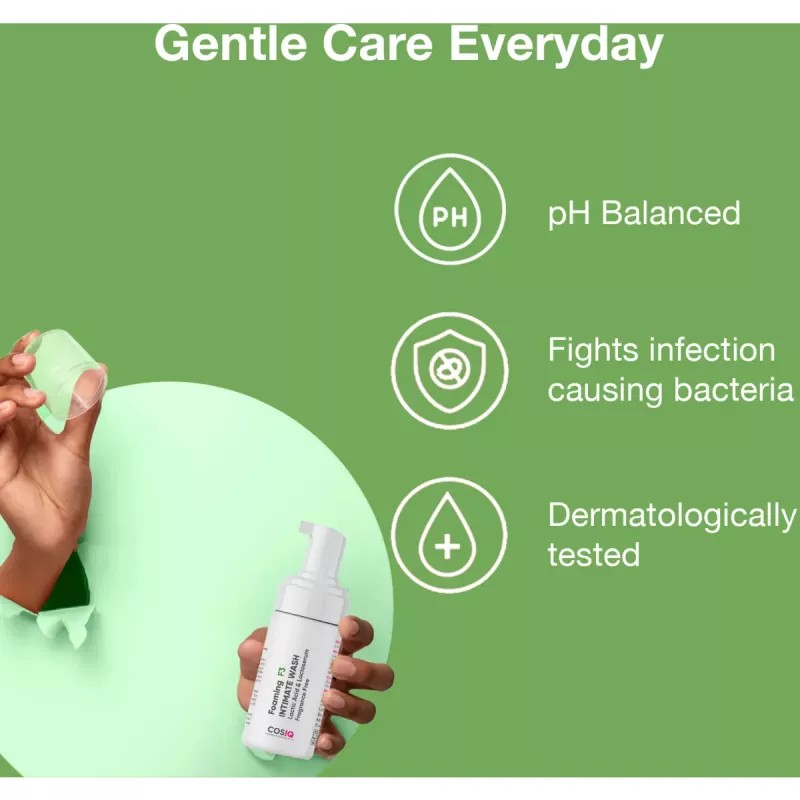 COSIQ Foaming F3 Intimate Wash Lactic Acid & Lactoserum Fragrance Free (100ml)