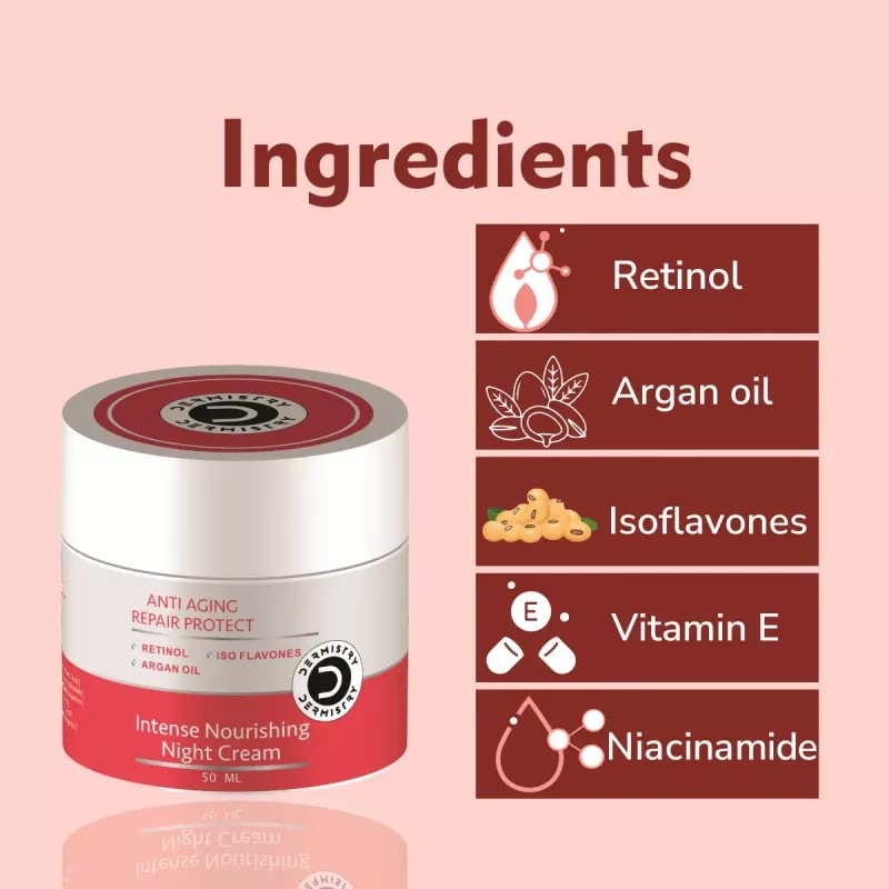 Dermistry 10% Snail Mucin 2% Hyaluronic Acid Anti Aging Face Serum & Anti Ageing Repair Protect Night Cream (Serum 30ml + Cream 50ml) (1Pack)