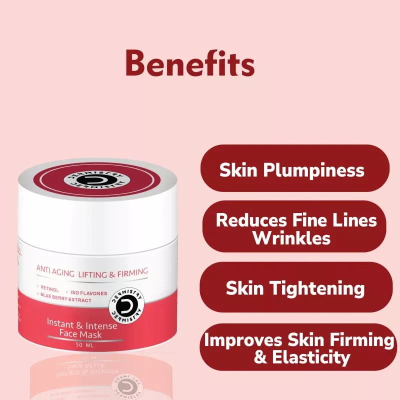 Dermistry 0.6% Retinol 5% Caffeine Under Eye Serum & Instant Intense Face Mask (Serum 30ml + Facemask 50ml) (1Pack)