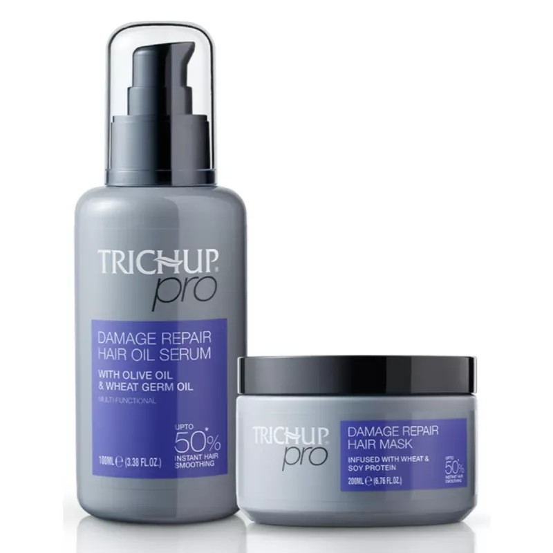 Trichup Pro Damage Repair & Instant Smoothing Hair Care Hair Oil Serum + Hair Mask (Hair Oil Serum 100ml + Hair Mask 200ml) (1Pack)