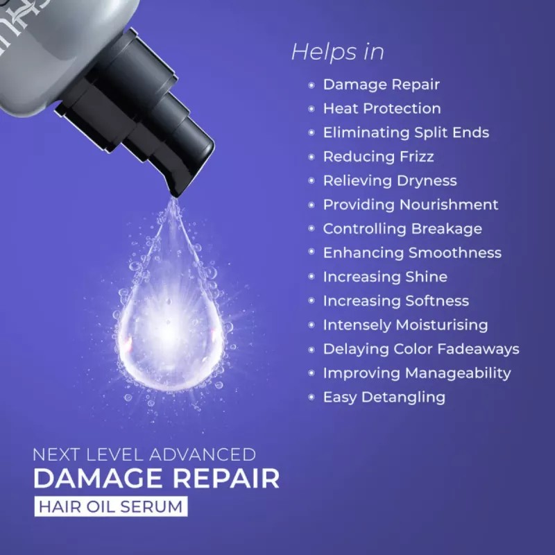 Trichup Pro Damage Repair & Instant Smoothing Hair Care Kit For Dry Frizzy Hair (Shampoo 300ml + Hair Oil Serum 100ml + Hair Mask 200ml) (1Pack)