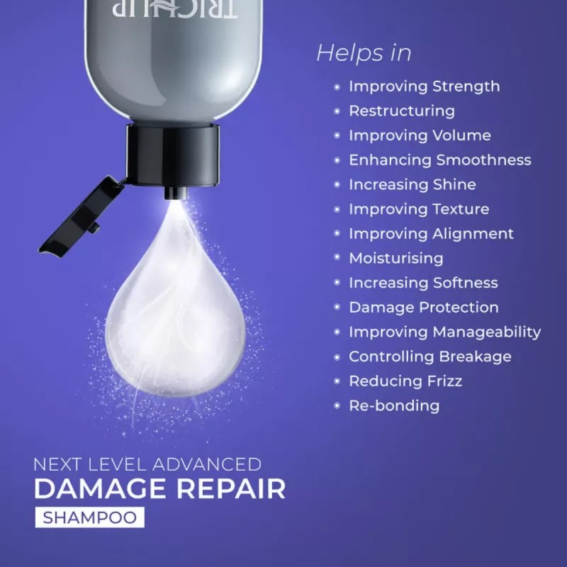 Trichup Pro Damage Repair & Instant Smoothing Hair Care Kit For Dry Frizzy Hair (Shampoo 300ml + Hair Oil Serum 100ml + Hair Mask 200ml) (1Pack)