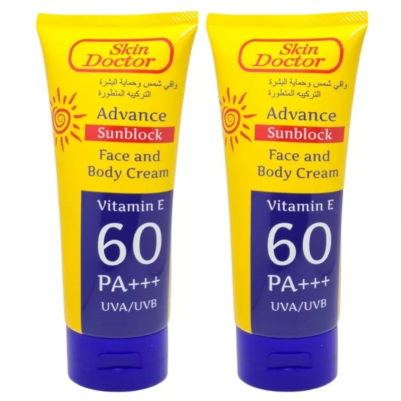 Skin Doctor Advance Sunblock Face And Body Cream Spf 60 Pa+++ (150g, Pack of 2)