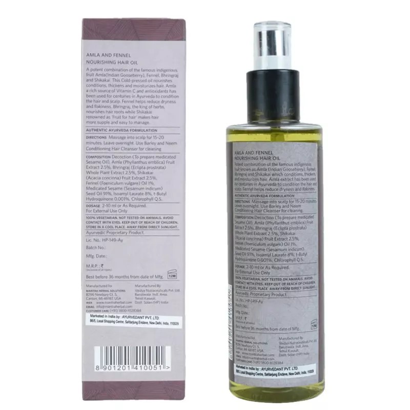 Mantra Herbal Amla & Fennel Nourishing For Men Hair Oil (250ml)