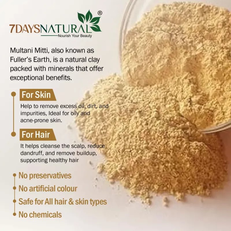 7Days Natural Multani Mitti Powder (200g)