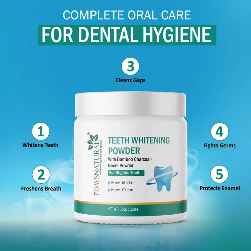 7Days Natural Teeth Whitening Powder (35g)