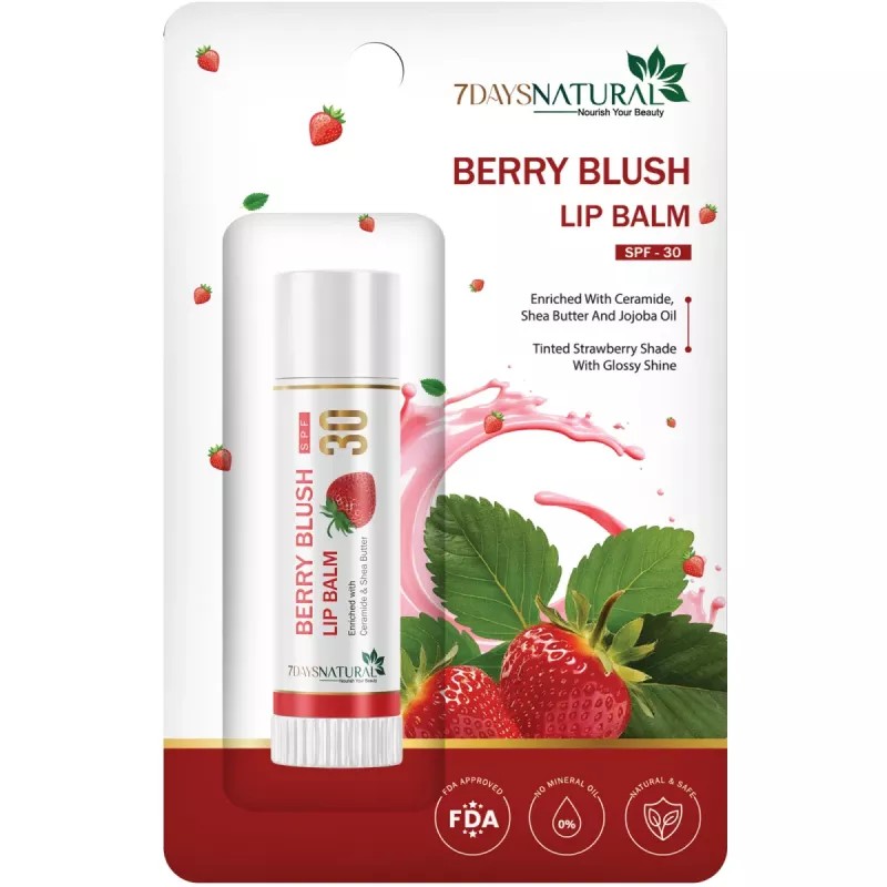 7Days Natural Berry Blush Lip Balm Spf 30 (5g)