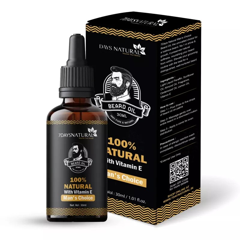 7Days Natural Beard Oil With Vitamin E (30ml)