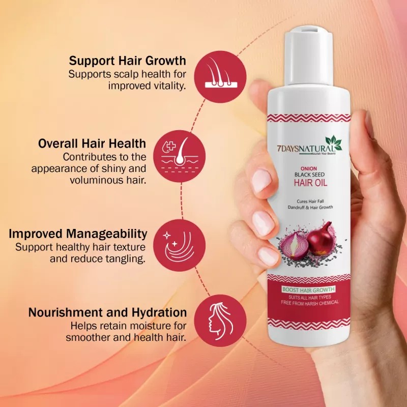 7Days Natural Onion Black Seed Hair Oil (100ml)