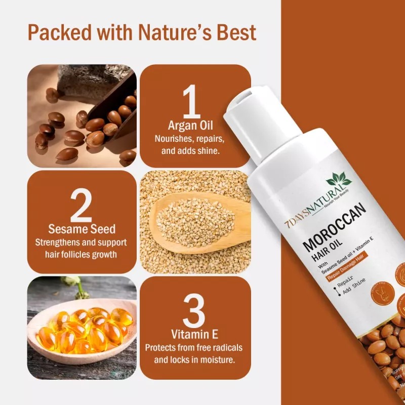 7Days Natural Moroccan Hair Oil (100ml)
