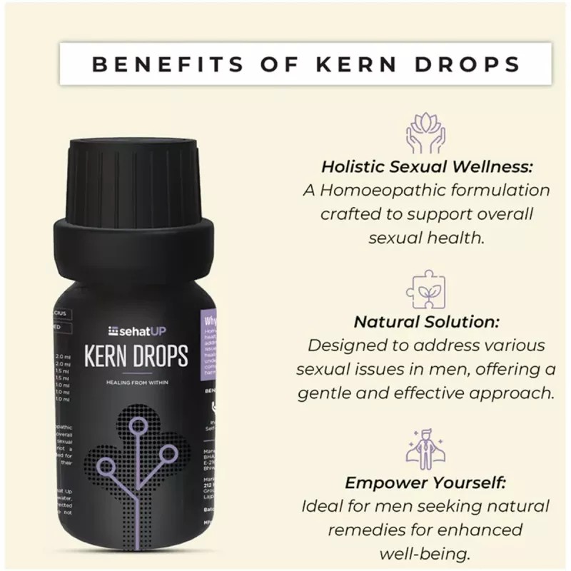 SehatUP Tadalafil & Dapoxetine Tablets (10mg/30mg) + Kern Drops + Vaji Bati Tablets (4Tab + 30ml + 30Tab) (1Pack)