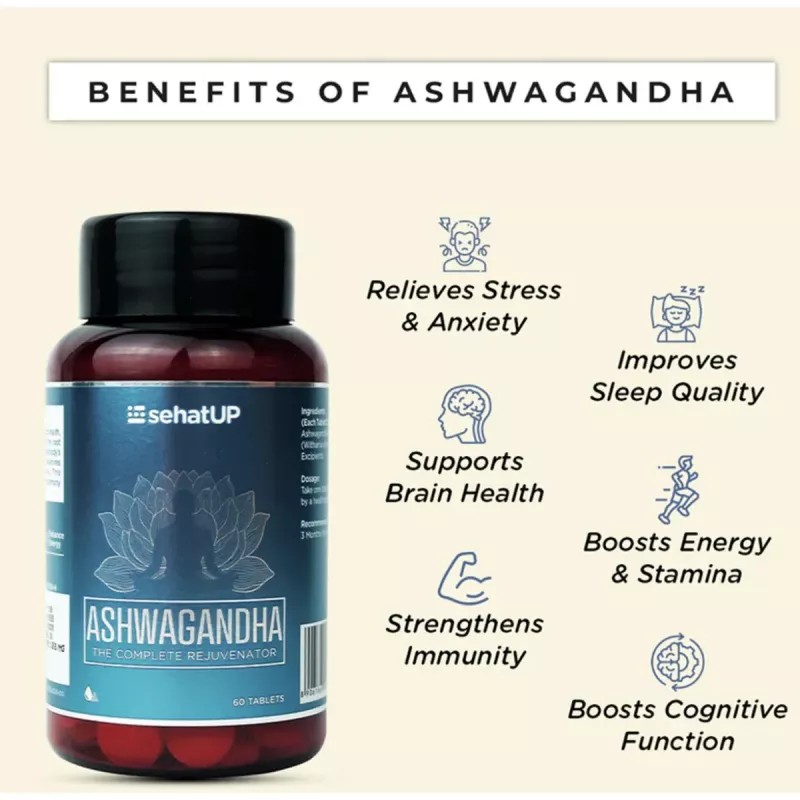 SehatUP Tadalafil Tablets Ip (5mg) (3Strip) + Shilajit Gold Resin + Ashwagandha Tablets (4Tab + 20g + 60Tab) (1Pack)
