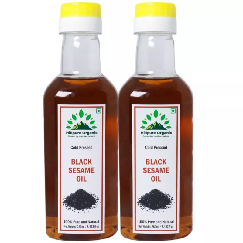 Hillpure Organic Black Sesame Oil (250ml, Pack of 2)
