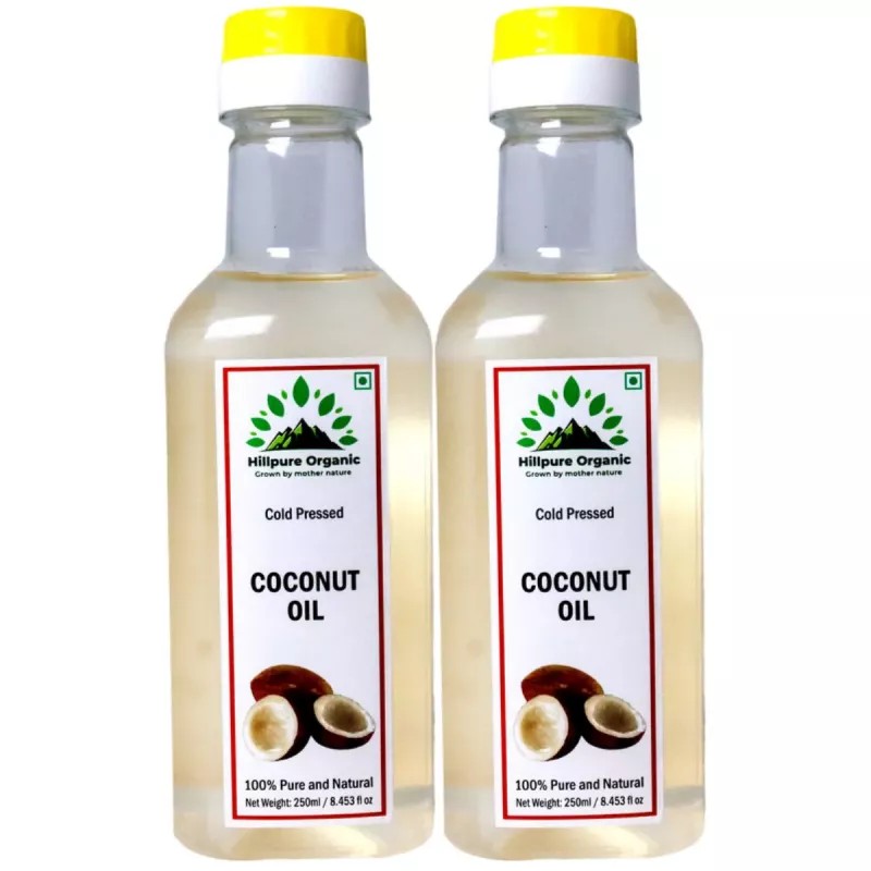 Hillpure Organic Coconut Oil (250ml, Pack of 2)