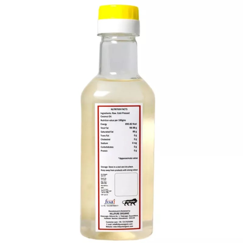 Hillpure Organic Coconut Oil (250ml, Pack of 2)