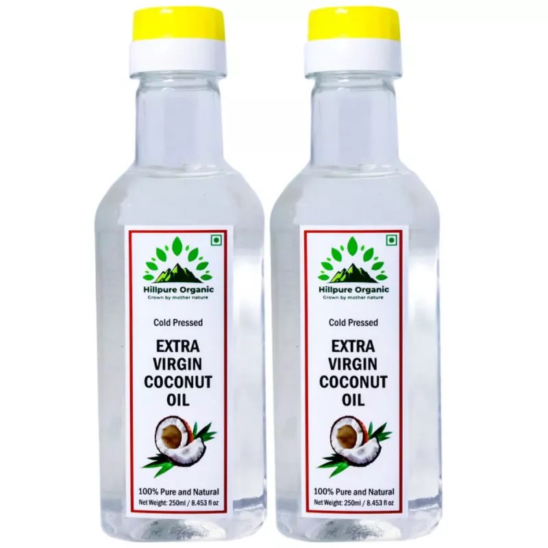 Hillpure Organic Extra Virgin Coconut Oil (250ml, Pack of 2)