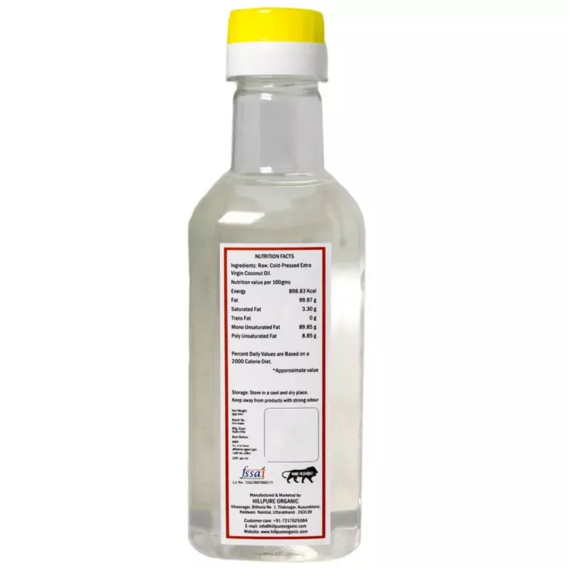 Hillpure Organic Extra Virgin Coconut Oil (250ml, Pack of 2)