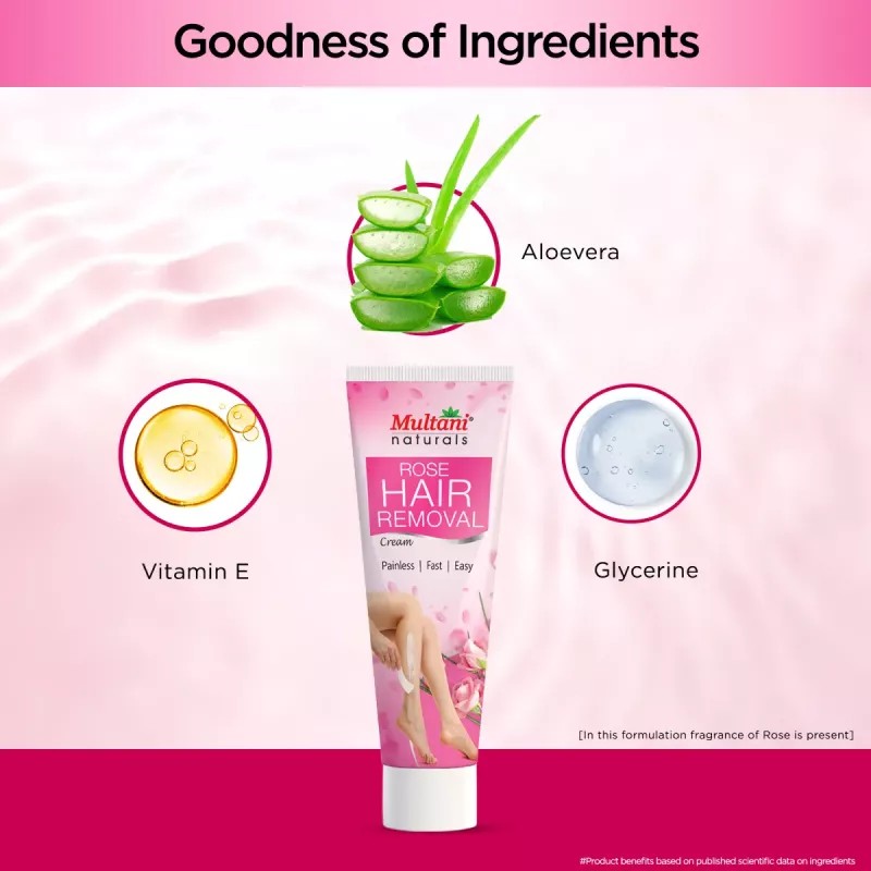Multani Naturals Rose Hair Removal Cream (30ml)