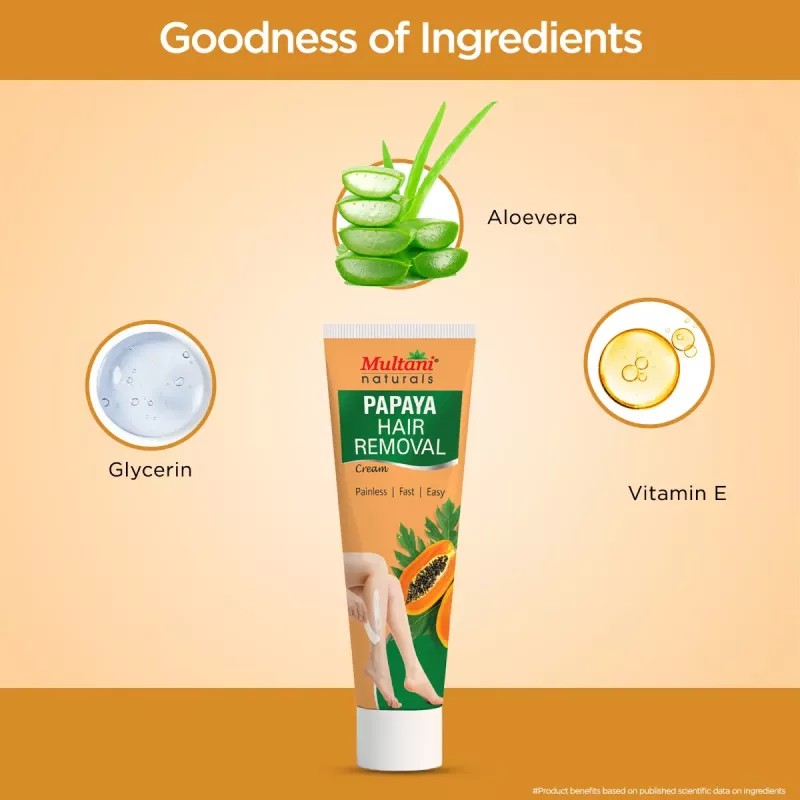 Multani Naturals Papaya Hair Removal Cream (60ml)