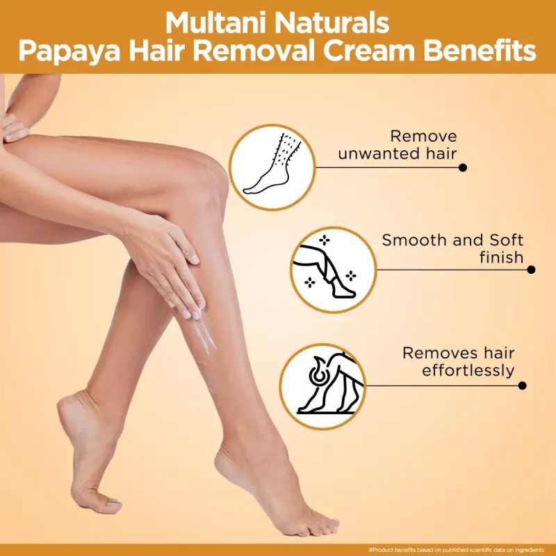 Multani Naturals Papaya Hair Removal Cream (60ml)
