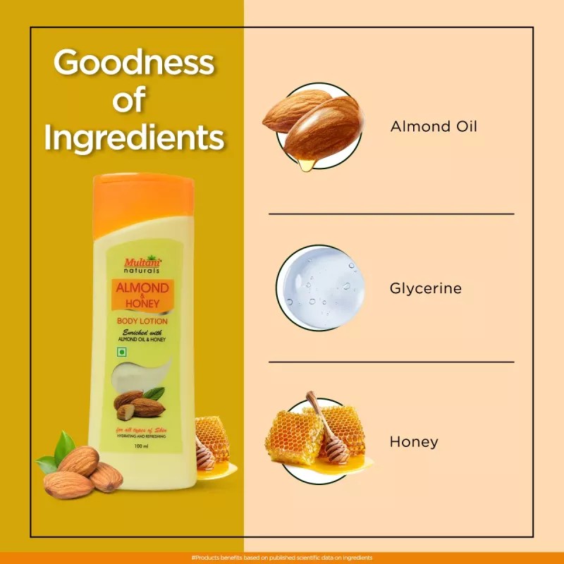Multani Naturals Almond & Honey Body Lotion (Buy 1 Get 1 Free) (100ml)