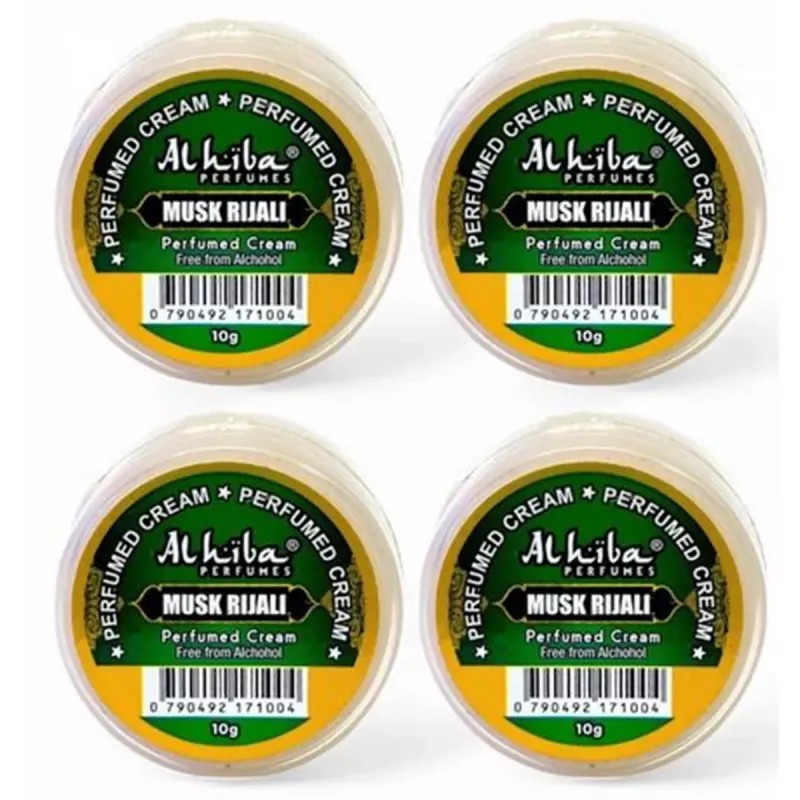 Al Hiba Musk Rijali Perfumed Body Cream (10g, Pack of 4)