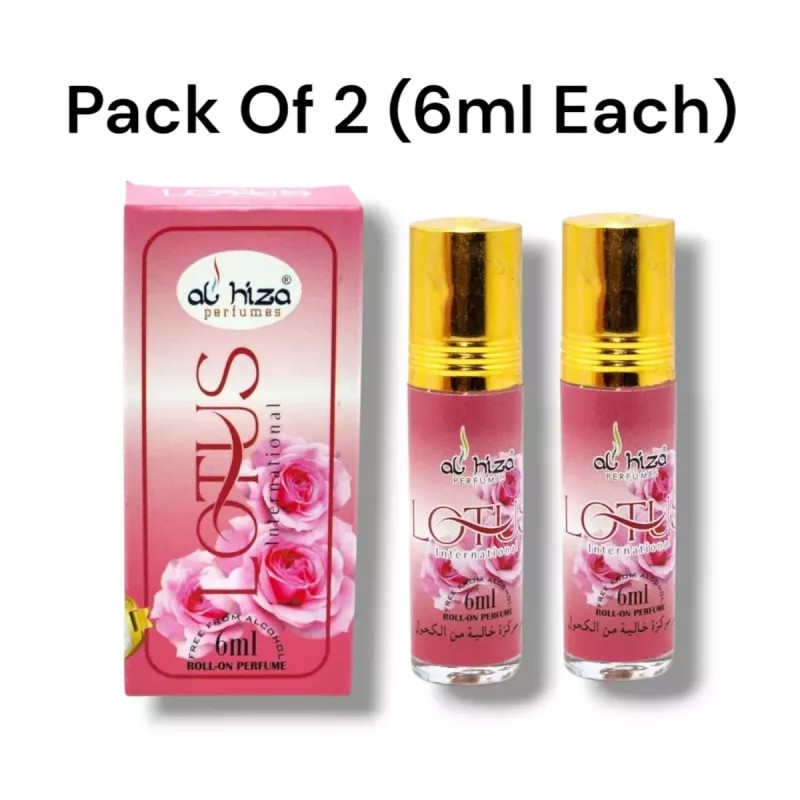 Al Hiza Perfumes Lotus Roll-on Perfume (6ml, Pack of 2)