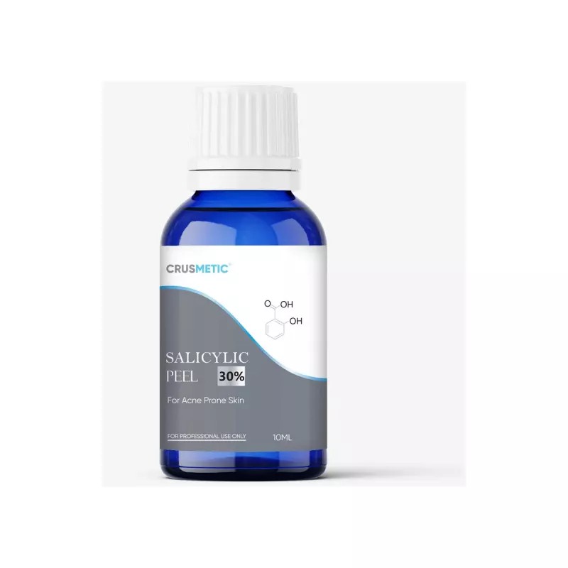 Crusmetic Salicylic 30% Peel + Neutralizer Solution + Brush+ Disifected Cotton Swab Stick (10ml + 30ml + 1 brush + 2 pcs Stick) (1Pack)