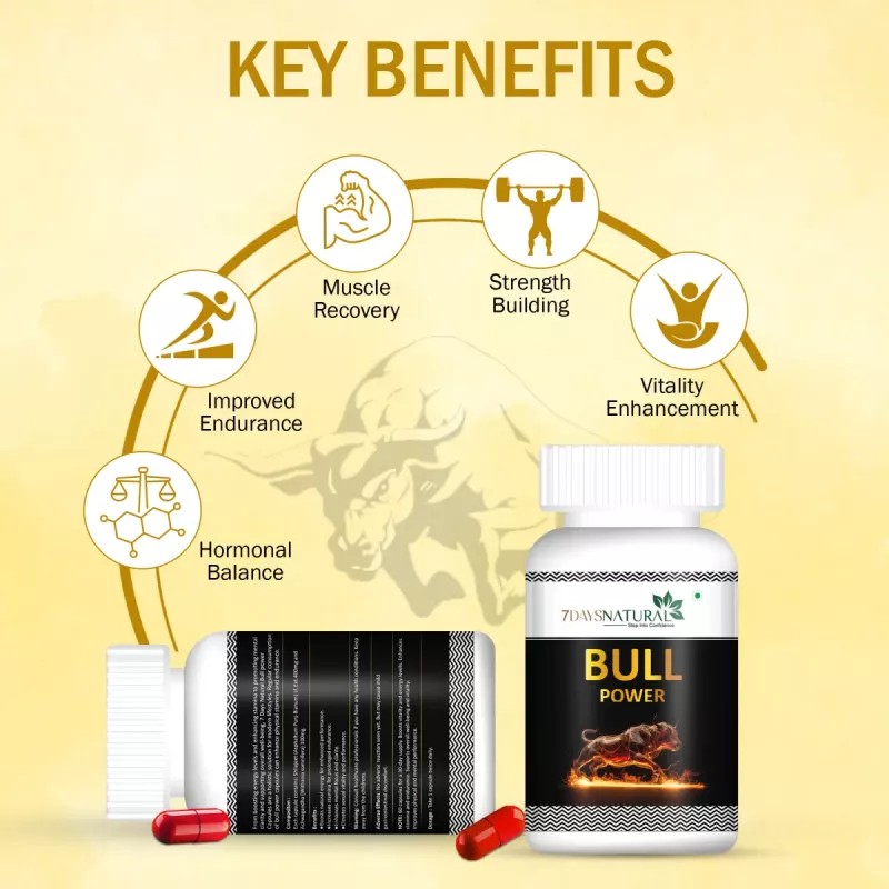 7Days Natural Bull Power Capsules (60cap, Pack of 2)