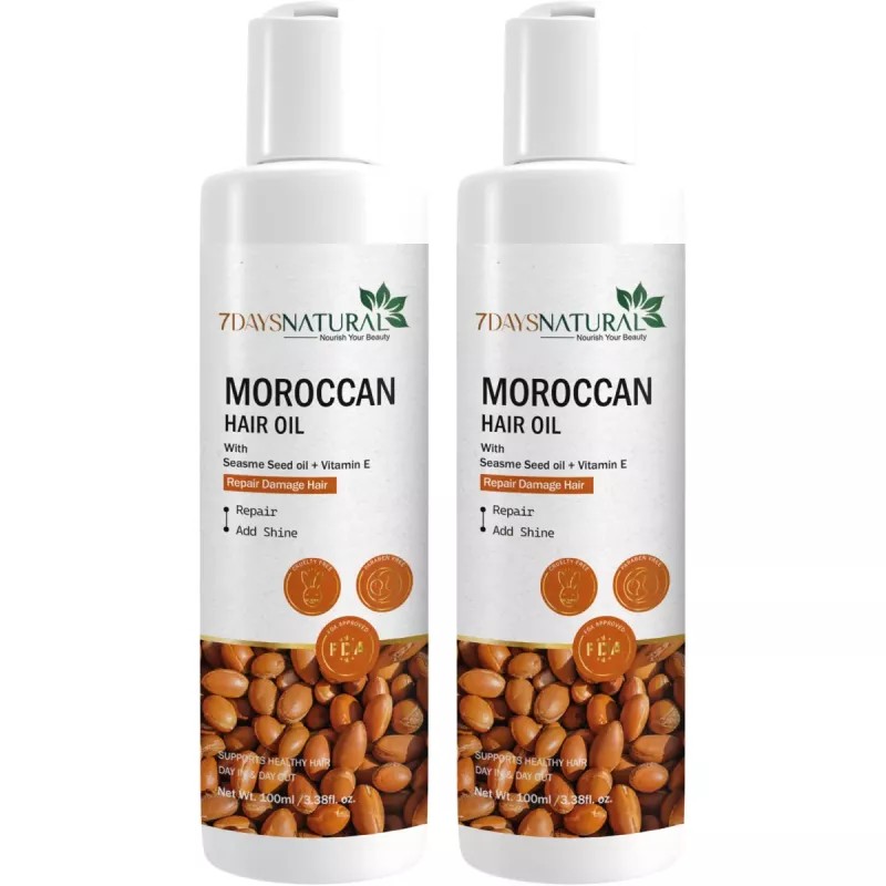 7Days Natural Moroccan Hair Oil (100ml, Pack of 2)