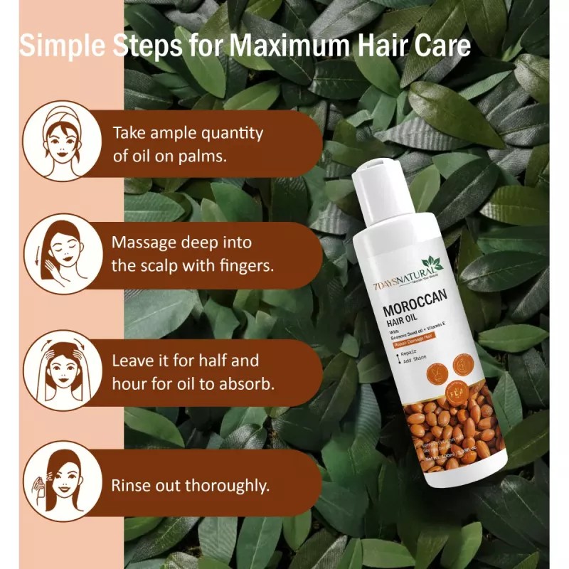 7Days Natural Moroccan Hair Oil (100ml, Pack of 2)