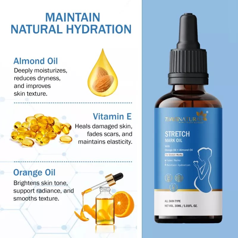 7Days Natural Stretch Mark Oil (30ml, Pack of 2)